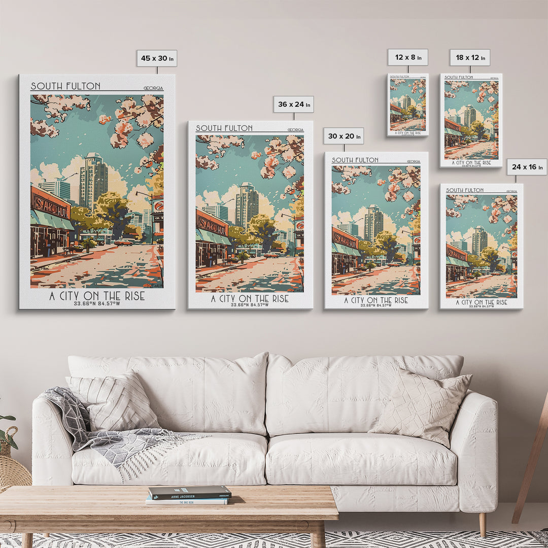 South Fulton Travel Poster, Framed Canvas Print, Vintage Travel Print, City Wall Art, Poster Print, Mid Century Wall Art, Poster Art
