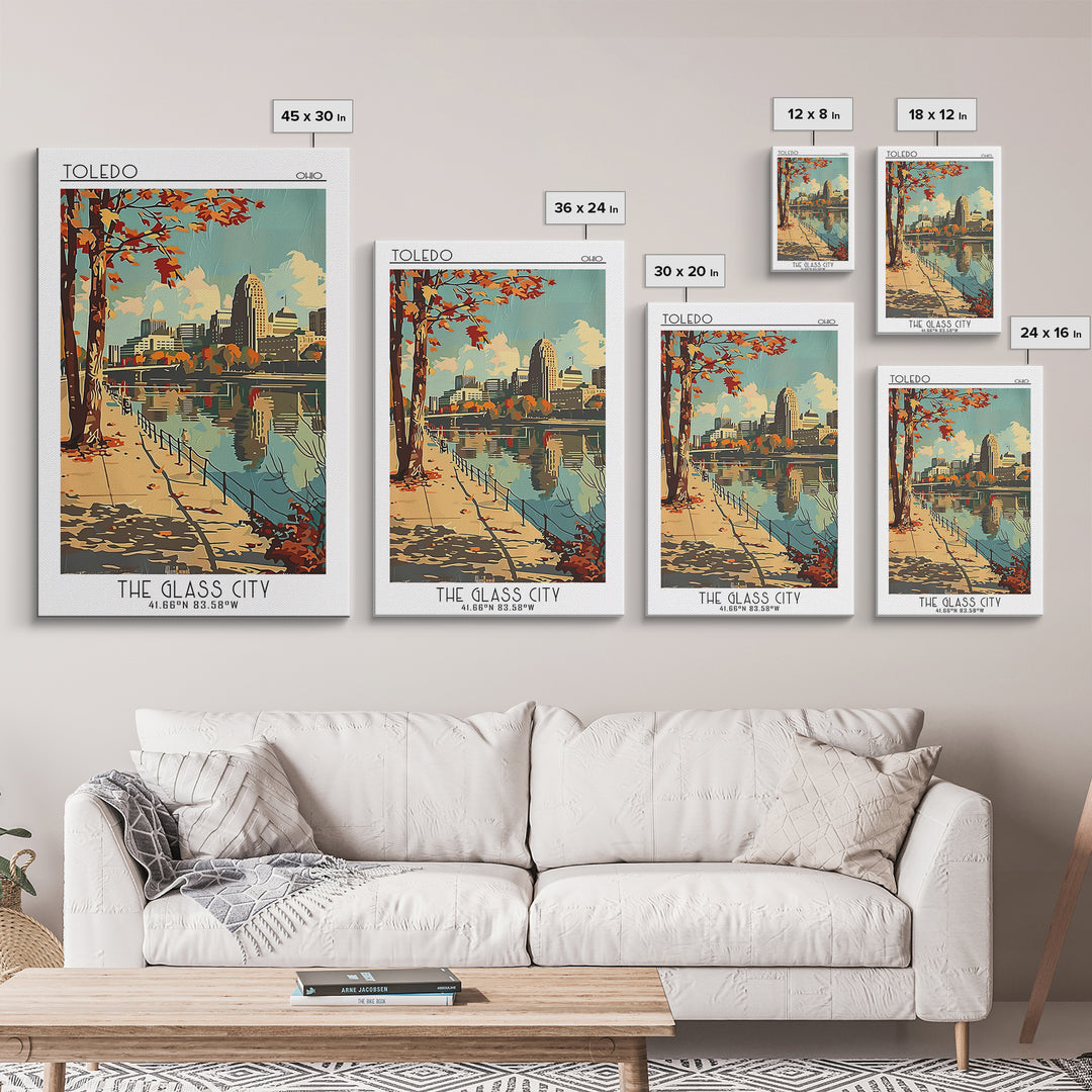 Toledo Ohio Travel Poster, Canvas Print, City Art Print, Travel Wall Art, Fine Art Print, Colorful Wall Art, Poster Print, Art Print