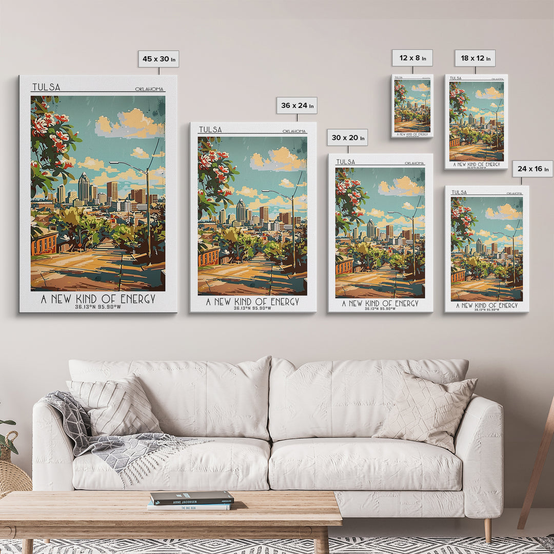 Tulsa Travel Poster, Canvas Print, Poster Print, Travel Wall Art, Minimalist Poster, Poster Art, Retro Wall Art, Vintage City Poster