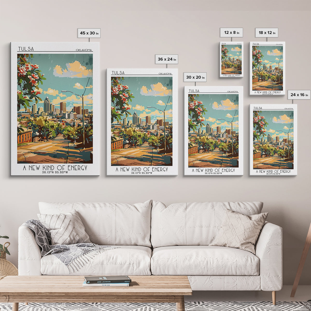 Tulsa Travel Poster, Canvas Print, Poster Print, Travel Wall Art, Minimalist Poster, Poster Art, Retro Wall Art, Vintage City Poster