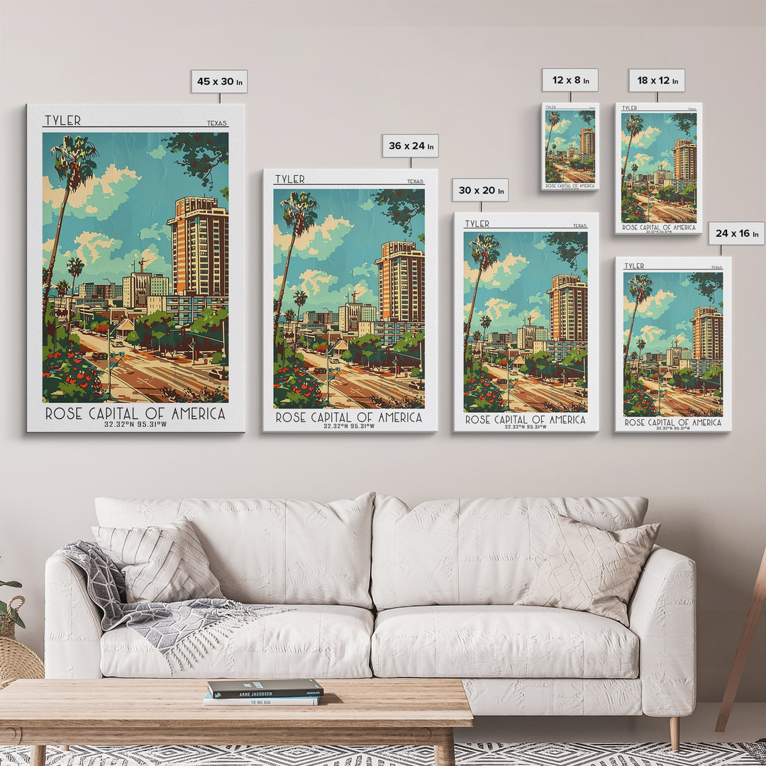 Tyler Travel Poster, Canvas Print, Travel Wall Decor, Minimalist Poster, Poster Print, Travel Decor, Travel Print, Modern Wall Decor