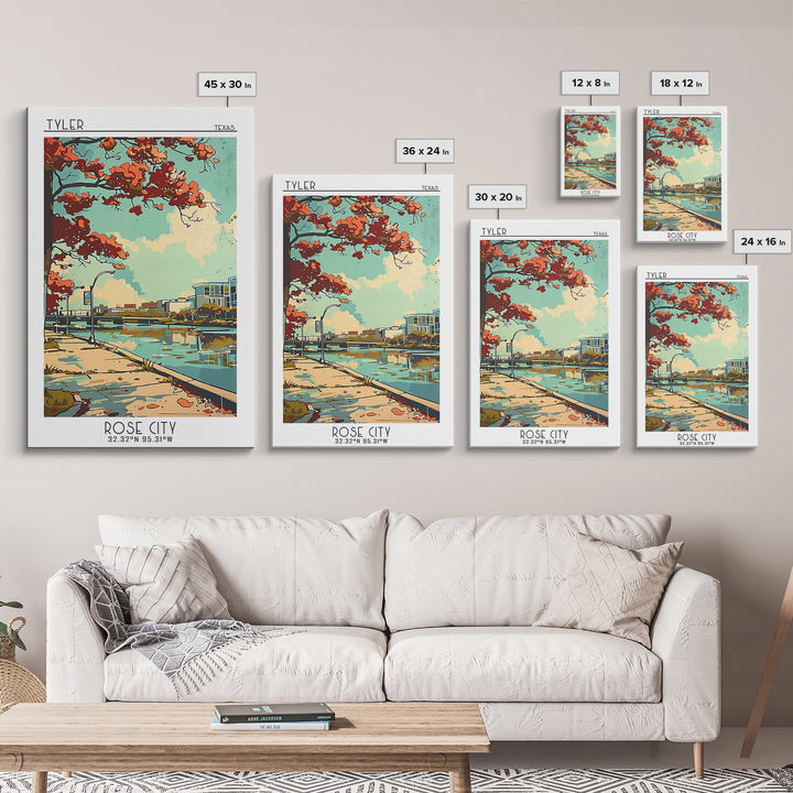 Tyler Texas Travel Poster, Canvas Print, Retro Travel Poster, City Wall Art, Retro Travel Print, Vintage Poster, Wall Art, Art Print