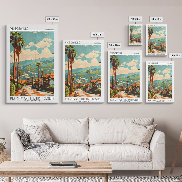 Victorville Travel Poster, Canvas Print, Travel Prints, Landscape Art, Travel Posters, Travel Wall Decor, Poster Art, Fine Art Print