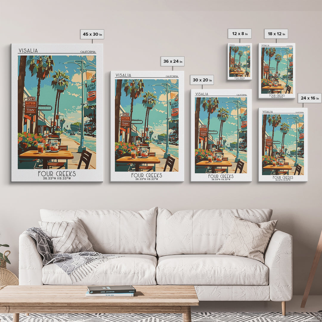 Visalia California Travel Poster, Canvas Print, City Art Print, Travel Wall Art, Travel Print, Wanderlust Gift, Vintage Travel Print
