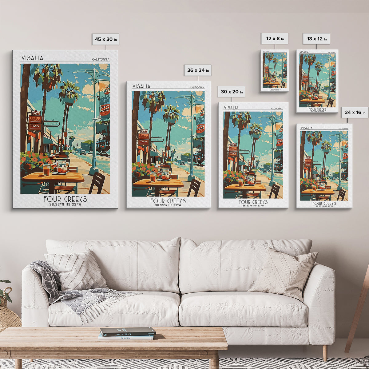 Visalia California Travel Poster, Canvas Print, City Art Print, Travel Wall Art, Travel Print, Wanderlust Gift, Vintage Travel Print