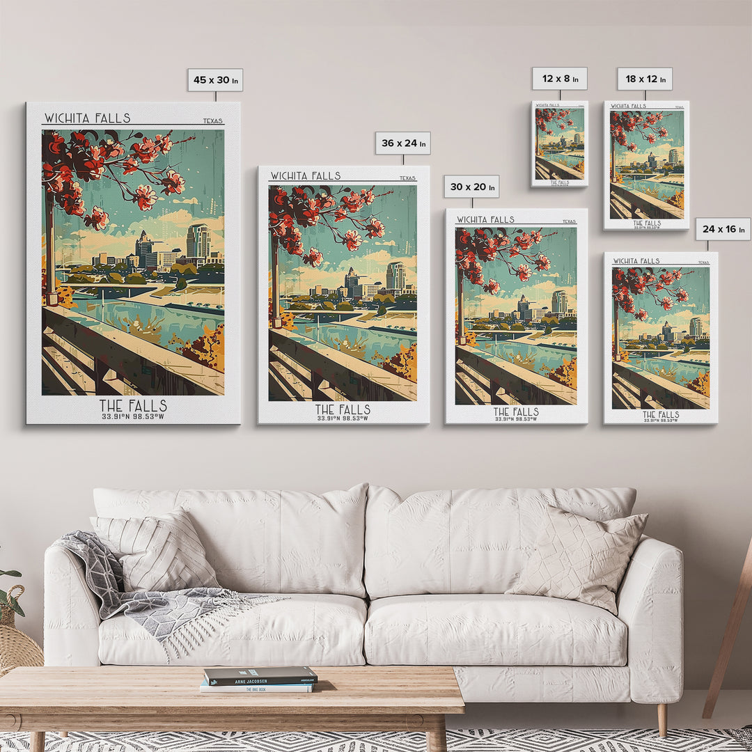 Wichita Falls Texas Travel Poster, Canvas Print, City Art Print, Travel Wall Art, City Illustration, Poster Print, Travel Wall Decor