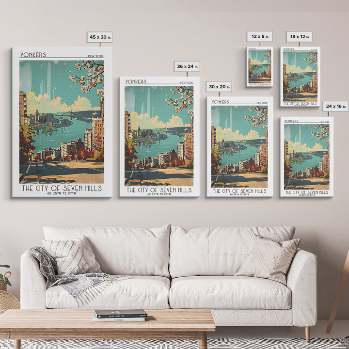 Yonkers Travel Poster, Canvas Print, Poster Print, Travel Wall Art, City Illustration, Travel Posters, Poster Art, Colorful Wall Art