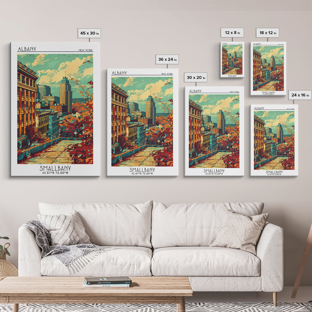 Albany Travel Poster, Canvas Print, Retro Wall Art, Travel Print, Landscape Art, Vintage Travel Print, Travel Posters, Travel Prints