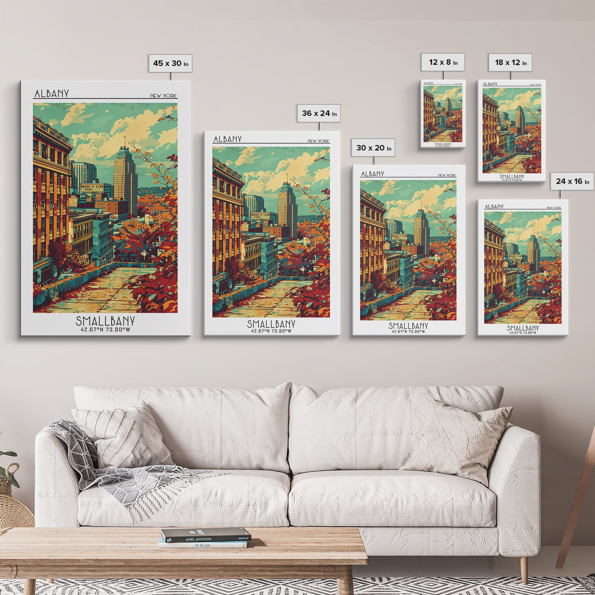 Albany Travel Poster, Canvas Print, Retro Wall Art, Travel Print, Landscape Art, Vintage Travel Print, Travel Posters, Travel Prints