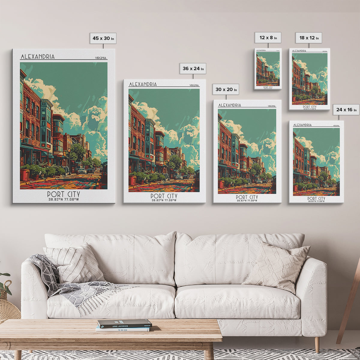 Alexandria Travel Poster, Framed Canvas Print, Travel Art Print, Modern Wall Decor, City Travel Poster, Wall Art, Retro Travel Print