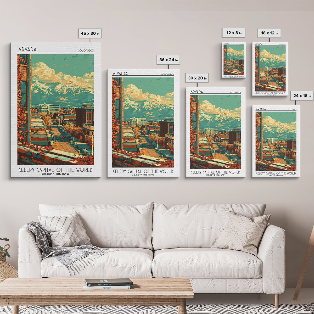Arvada Travel Poster, Framed Canvas Print, Vintage Travel Print, City Wall Art, Travel Posters, Retro Travel Poster, Wanderlust Gift