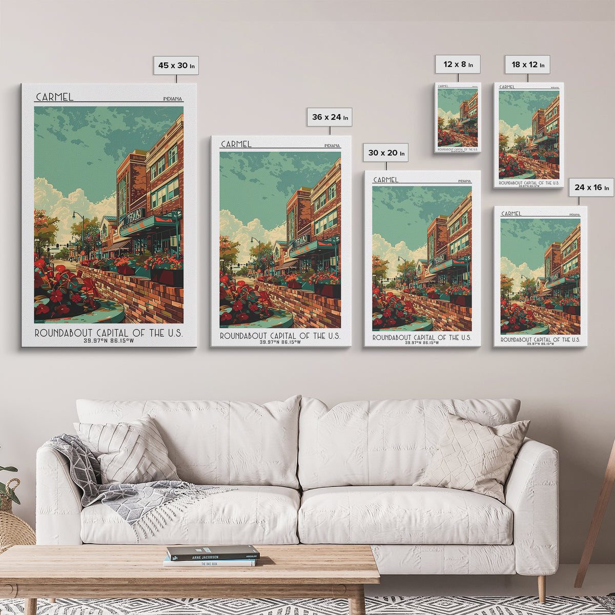 Carmel Travel Poster, Canvas Print, Retro Travel Poster, City Wall Art, Wanderlust Gift, Travel Posters, Poster Print, Landscape Art