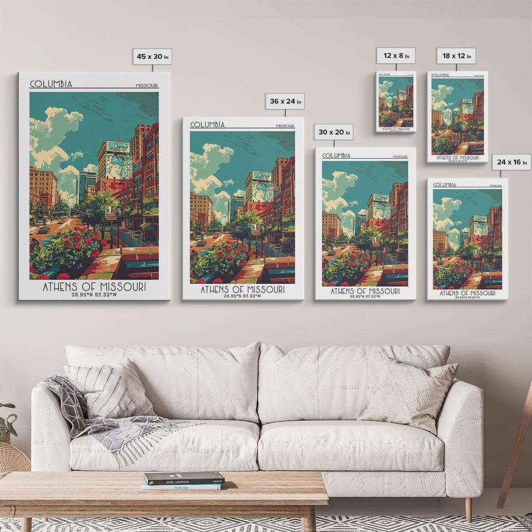 Columbia Travel Poster, Canvas Print, Travel Wall Art, City Wall Art, Travel Prints, City Travel Poster, Art Print, Gallery Wall Set