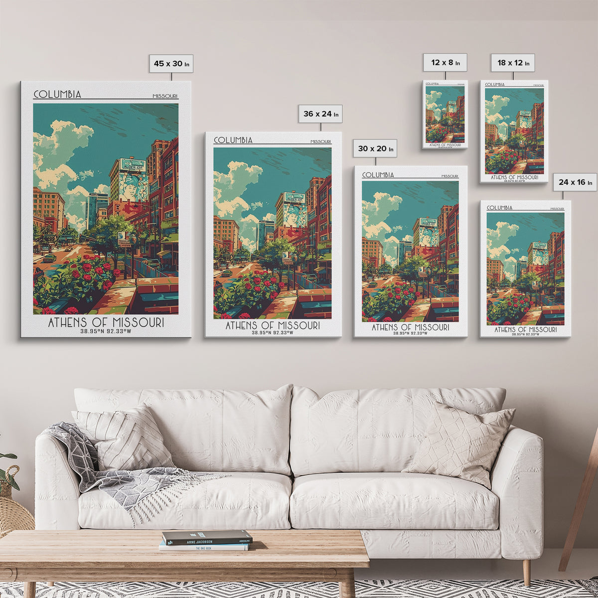 Columbia Travel Poster, Canvas Print, Travel Wall Art, City Wall Art, Travel Prints, City Travel Poster, Art Print, Gallery Wall Set