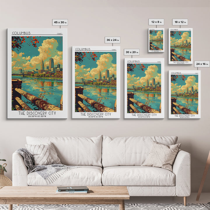 Columbus Ohio Travel Poster, Canvas Print, Poster Print, Travel Wall Art, City Wall Art, Poster Art, Landscape Art, Travel Art Print