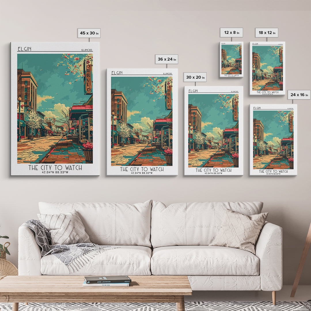 Elgin Travel Poster, Canvas Print, City Travel Poster, Travel Wall Art, Colorful Wall Art, Gallery Wall Set, Art Print, Travel Print