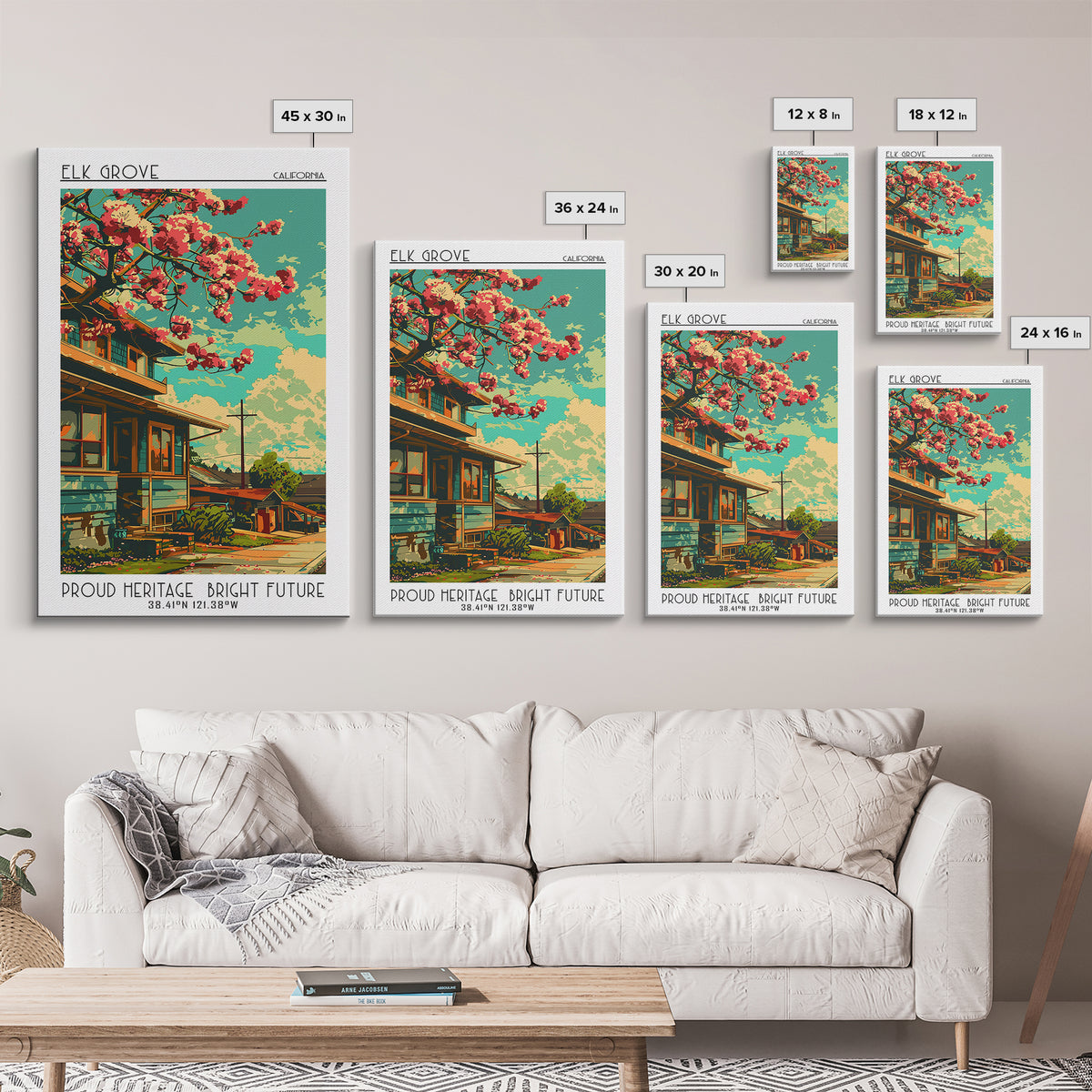 Elk Grove Travel Poster, Canvas Print, City Art Print, Travel Wall Art, Home Office Decor, Wall Art, Travel Prints, Travel Art Print