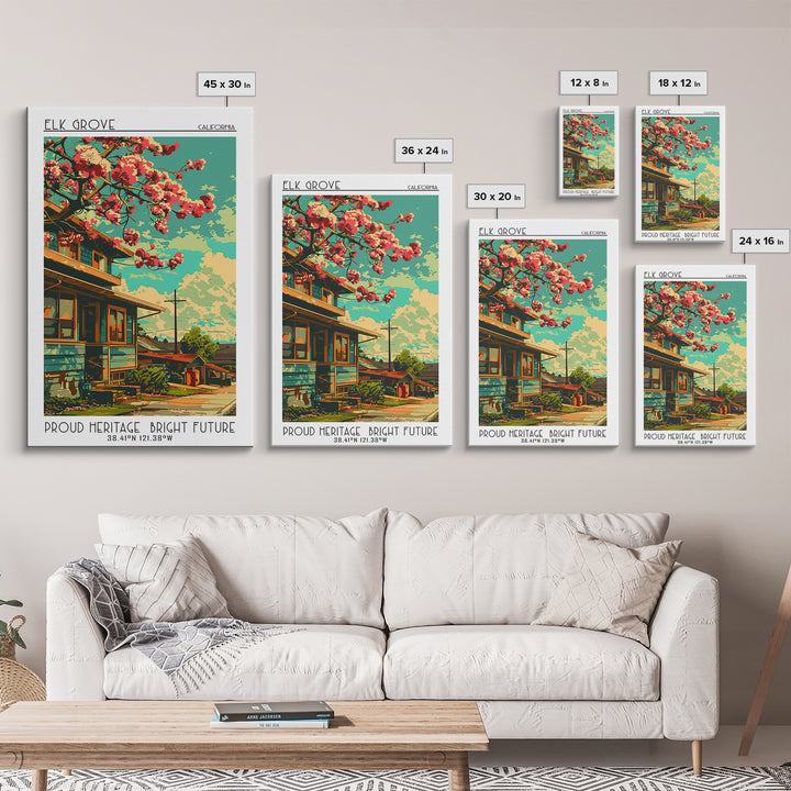 Elk Grove Travel Poster, Canvas Print, City Art Print, Travel Wall Art, Home Office Decor, Wall Art, Travel Prints, Travel Art Print