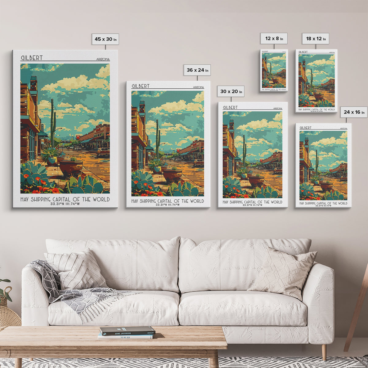 Gilbert Travel Poster, Canvas Print, Poster Print, Travel Wall Art, Poster Art, City Travel Poster, City Wall Art, Home Office Decor