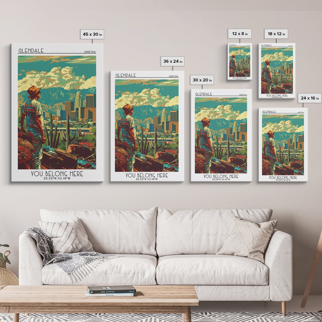 Glendale Travel Poster, Canvas Print, Vintage Travel Print, City Wall Art, Retro Travel Print, Vintage City Poster, Travel Art Print