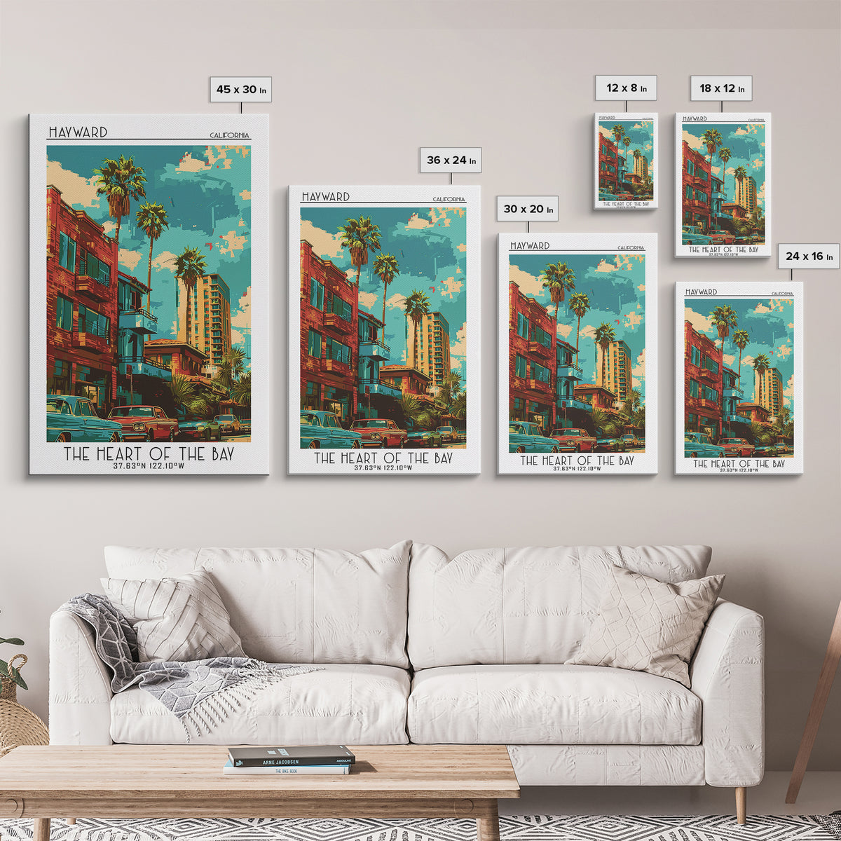 Hayward Travel Poster, Canvas Print, City Art Print, Travel Wall Art, Living Room Wall Art, Poster Art, Travel Decor, Fine Art Print