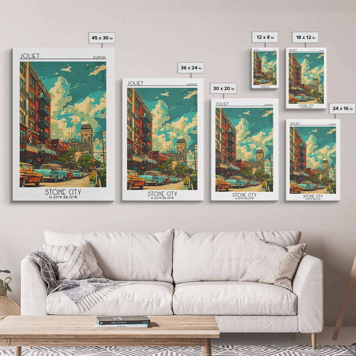 Joliet Travel Poster, Canvas Print, Travel Art Print, Modern Wall Decor, Poster Print, Travel Posters, Wall Art, Retro Travel Poster