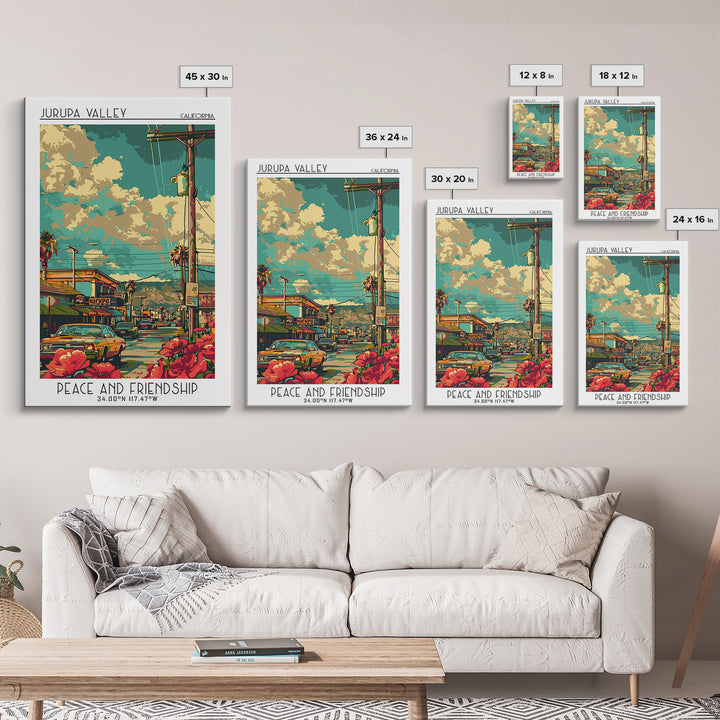 Jurupa Valley Travel Poster, Canvas Print, City Travel Poster, Travel Wall Art, Retro Travel Print, Modern Wall Decor, Landscape Art