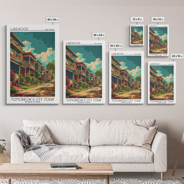 Lakewood New Jersey Travel Poster, Canvas Print, Travel Art Print, Modern Wall Decor, Travel Print, Travel Prints, Minimalist Poster