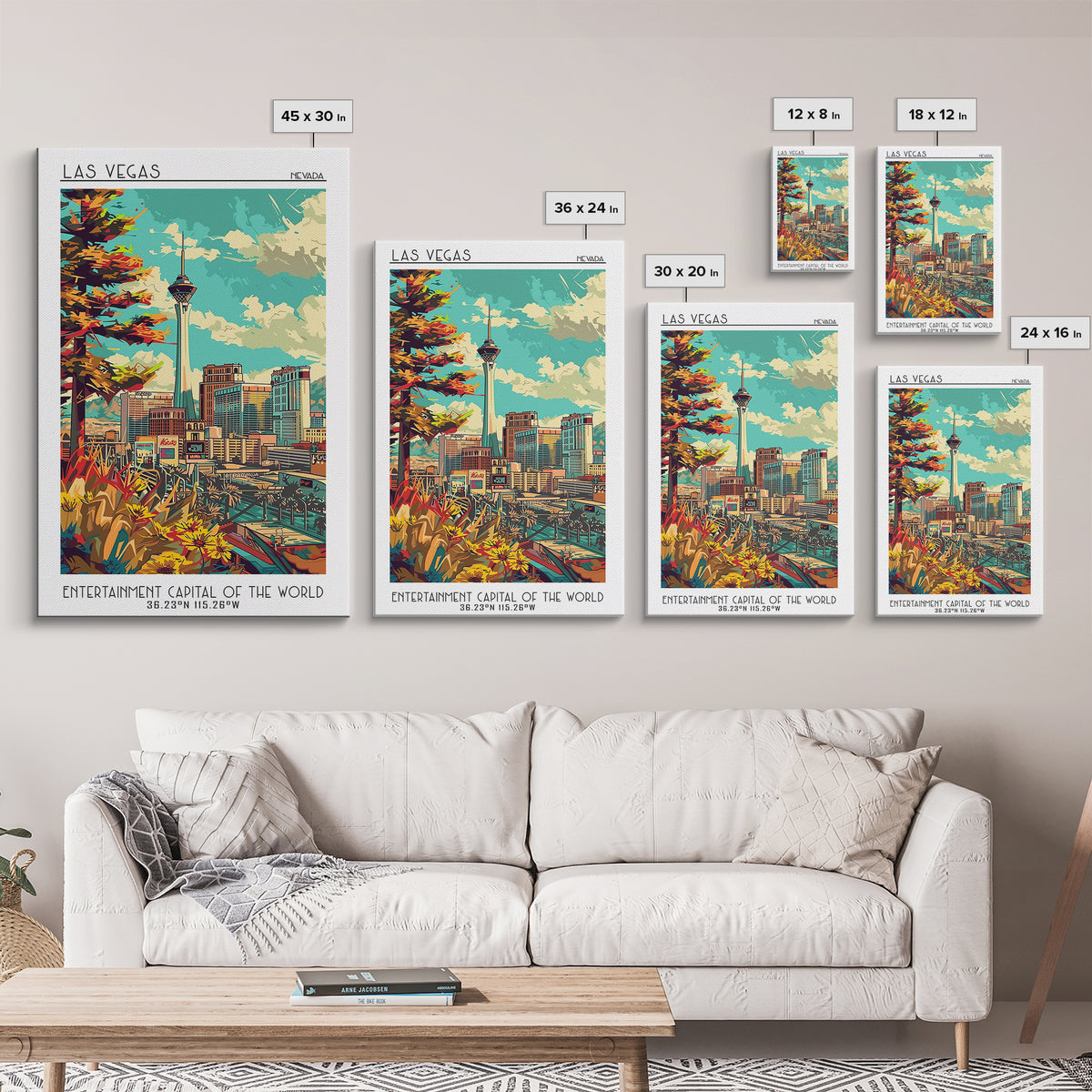 Las Vegas Travel Poster, Canvas Print, City Travel Poster, Travel Wall Art, Travel Prints, Mid Century Wall Art, Vintage City Poster