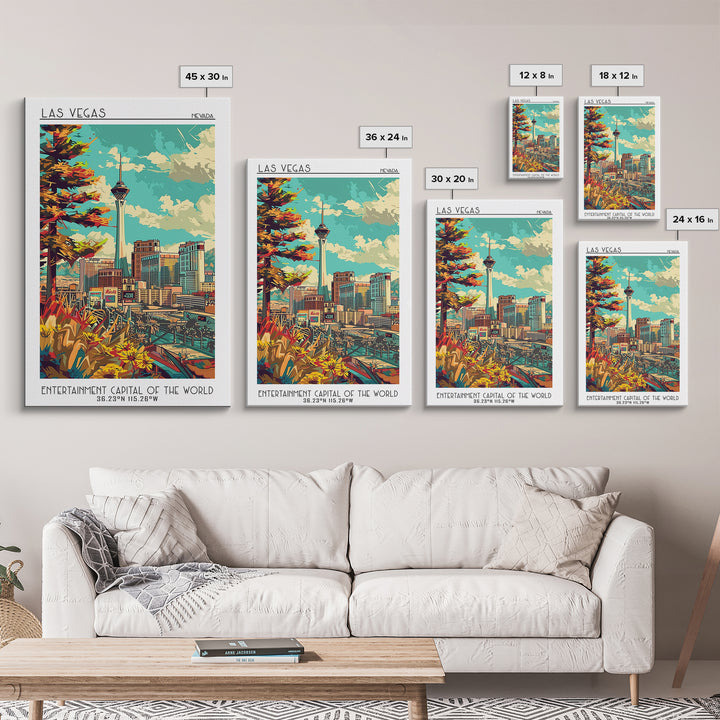 Las Vegas Travel Poster, Canvas Print, City Travel Poster, Travel Wall Art, Travel Prints, Mid Century Wall Art, Vintage City Poster