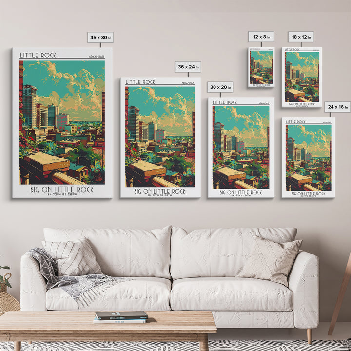 Little Rock Travel Poster, Canvas Print, City Travel Poster, Travel Wall Art, Retro Travel Poster, Retro Travel Print, Travel Prints