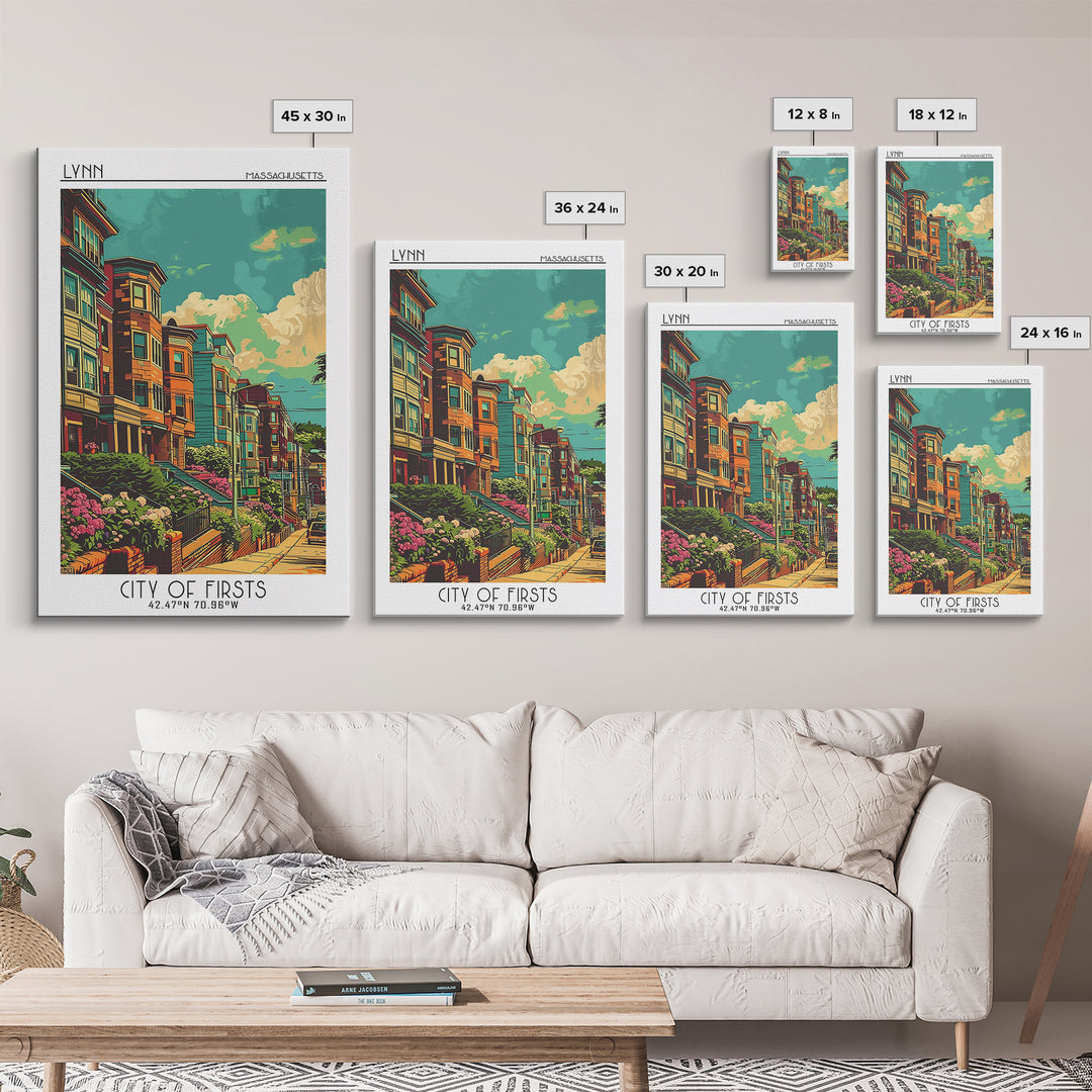 Lynn Travel Poster, Canvas Print, Retro Travel Poster, City Wall Art, Travel Print, Colorful Wall Art, Landscape Art, Travel Posters