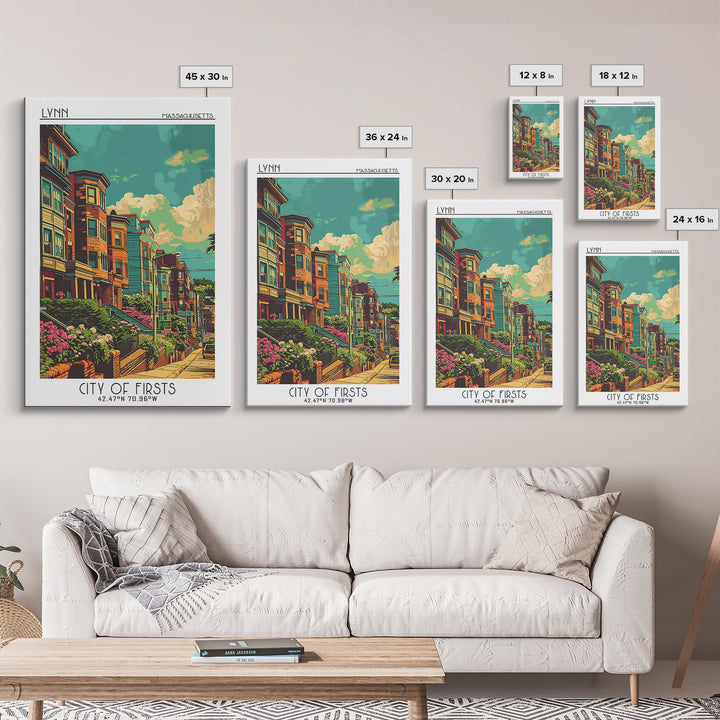Lynn Travel Poster, Canvas Print, Retro Travel Poster, City Wall Art, Travel Print, Colorful Wall Art, Landscape Art, Travel Posters
