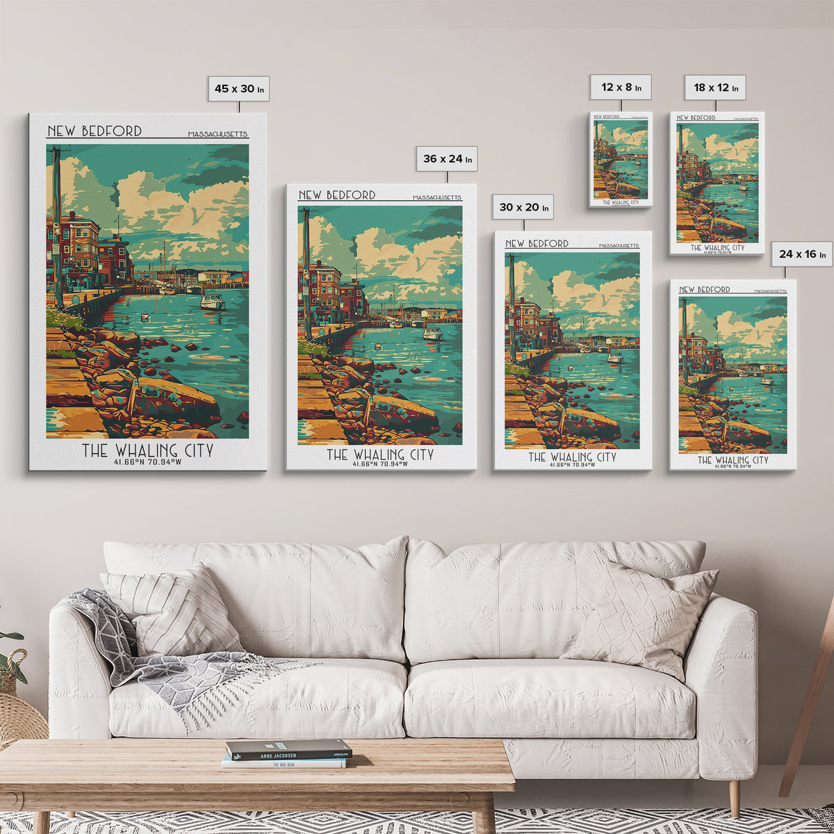 New Bedford Travel Poster, Framed Canvas Print, City Travel Poster, Travel Wall Art, Vintage Posters, Travel Posters, Vintage Poster