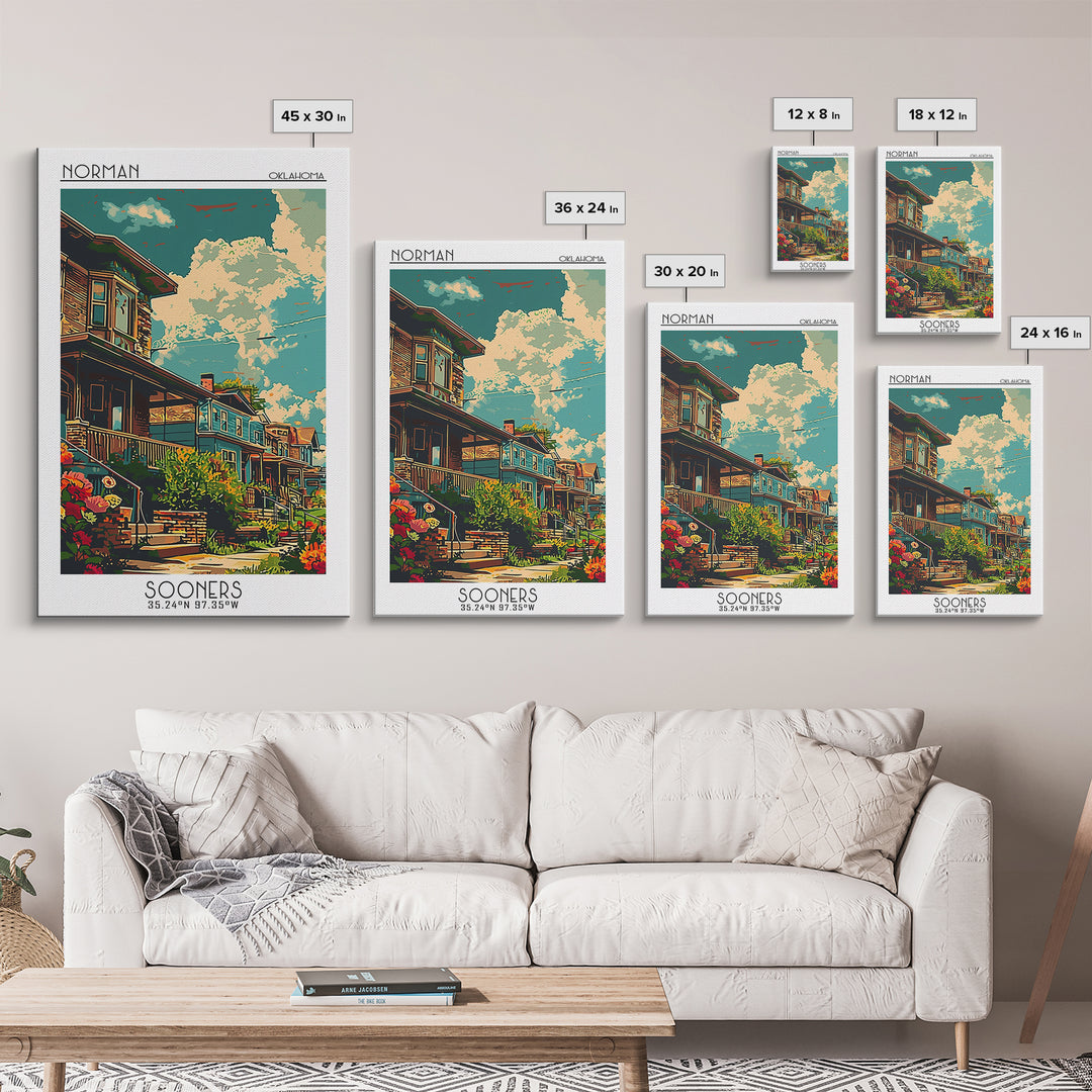 Norman Travel Poster, Canvas Print, Travel Wall Decor, Minimalist Poster, Wall Art, City Travel Poster, City Art Print, Travel Print