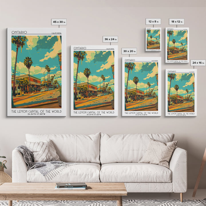 Ontario Travel Poster, Canvas Print, City Travel Poster, Travel Wall Art, Fine Art Print, Living Room Wall Art, Watercolor Cityscape