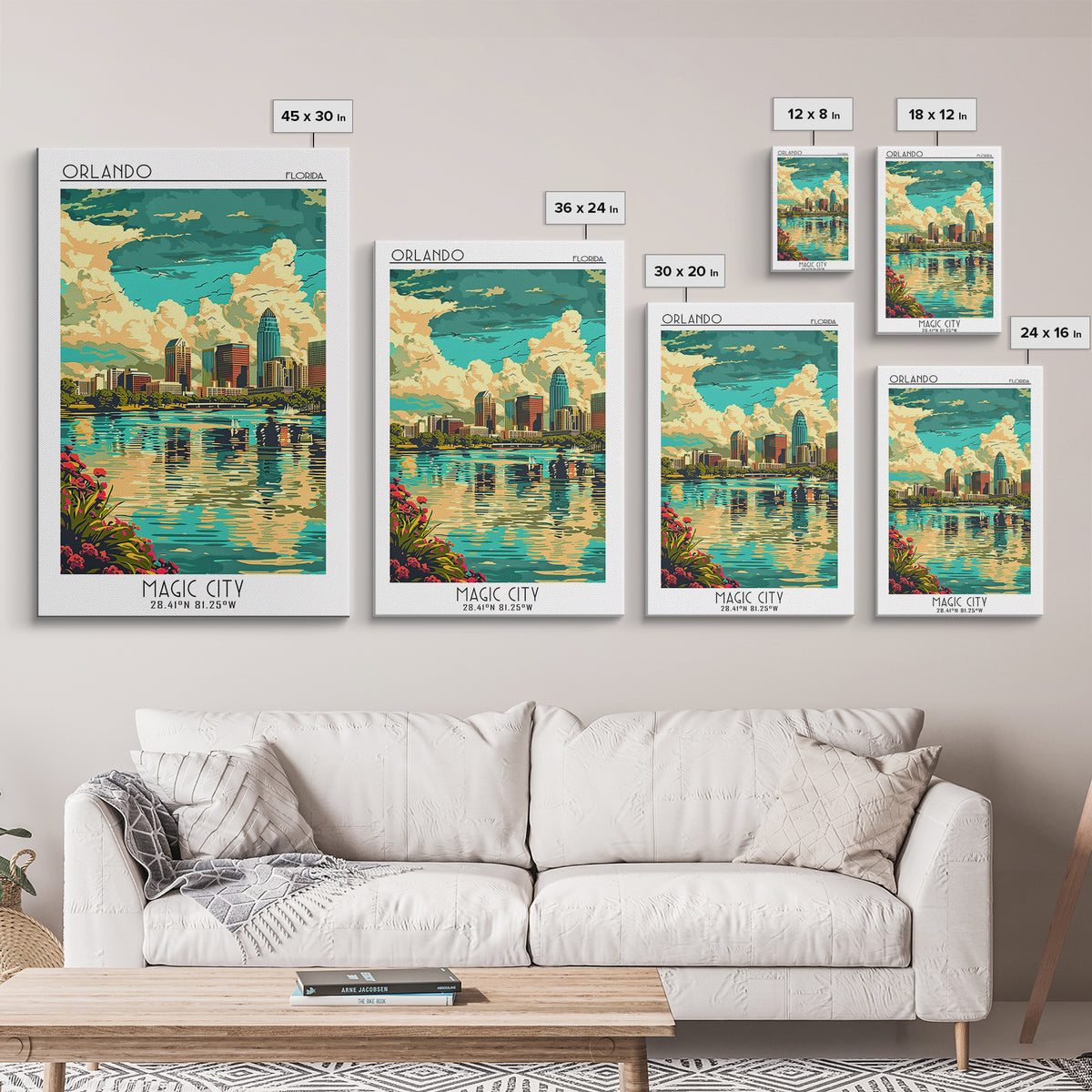 Orlando Travel Poster, Canvas Print, Retro Wall Art, Travel Print, Travel Posters, Retro Travel Print, Home Decor, Travel Wall Decor