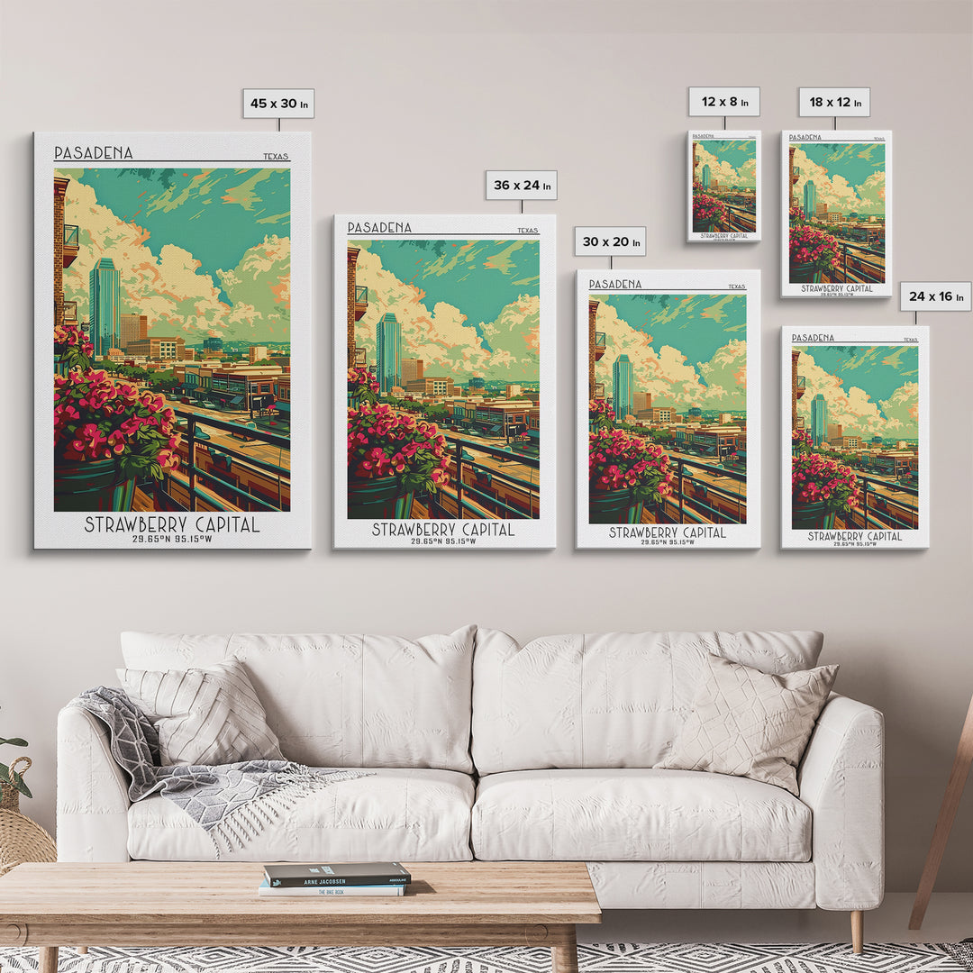 Pasadena Texas Travel Poster, Canvas Print, City Travel Poster, Travel Wall Art, City Illustration, City Art Print, Travel Art Print