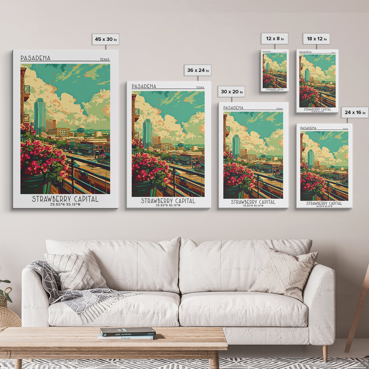 Pasadena Texas Travel Poster, Canvas Print, City Travel Poster, Travel Wall Art, City Illustration, City Art Print, Travel Art Print