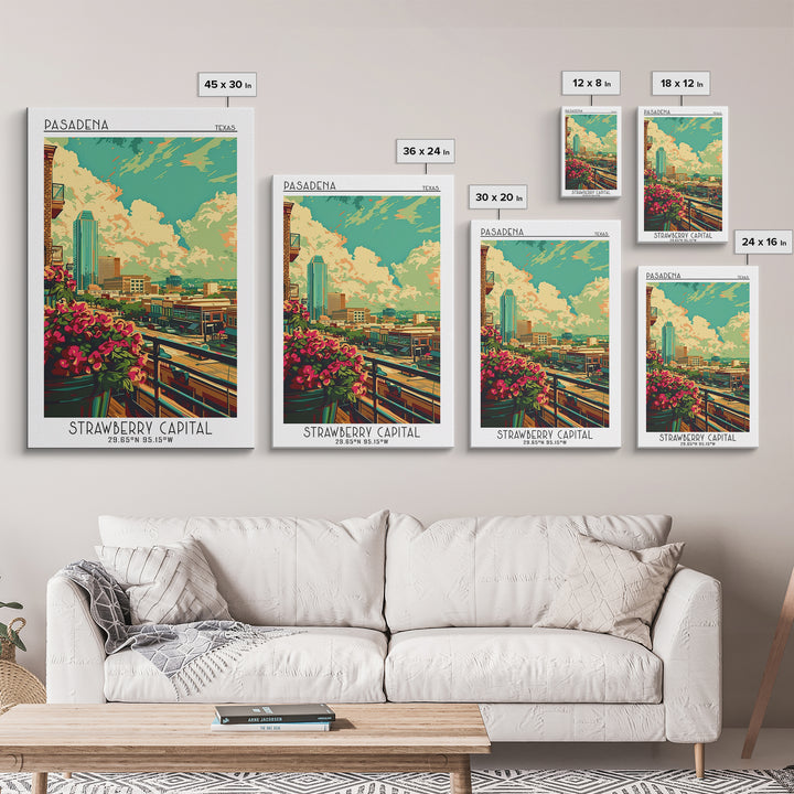 Pasadena Texas Travel Poster, Canvas Print, City Travel Poster, Travel Wall Art, City Illustration, City Art Print, Travel Art Print