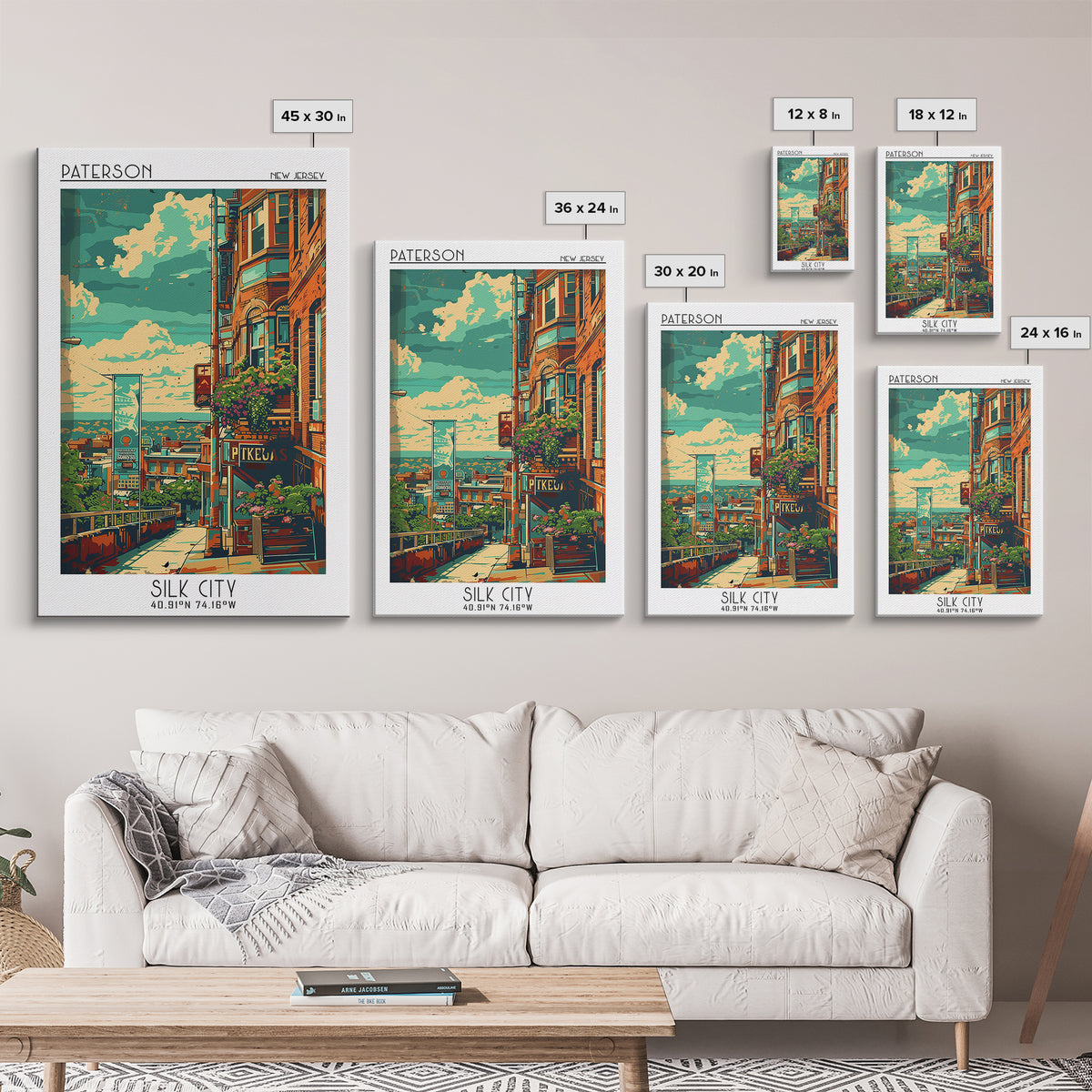 Paterson Travel Poster, Canvas Print, Travel Wall Decor, Minimalist Poster, Travel Wall Art, Travel Prints, Poster Art, Poster Print