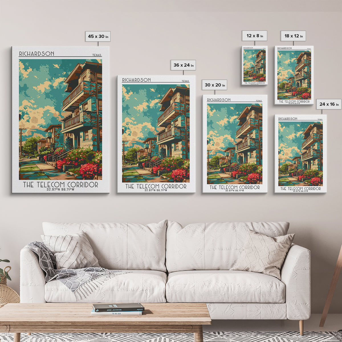 Richardson Travel Poster, Framed Canvas Print, Travel Prints, Landscape Art, Home Office Decor, Poster Art, Poster Print, Home Decor