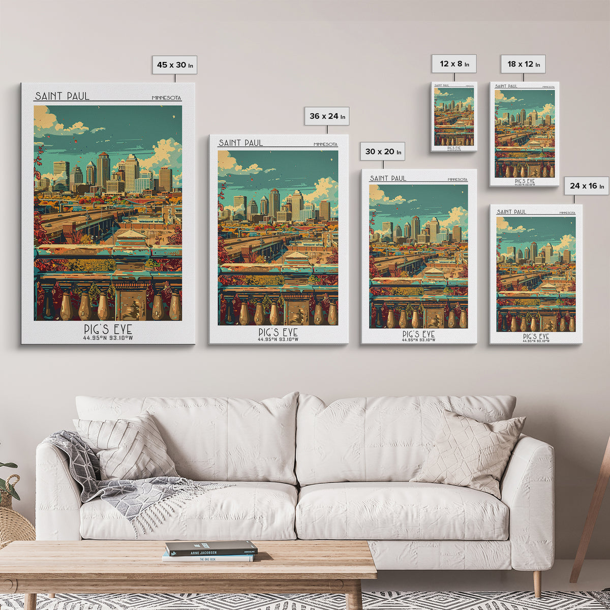 Saint Paul Travel Poster, Canvas Print, Vintage Travel Print, City Wall Art, Living Room Wall Art, Retro Travel Poster, Poster Print