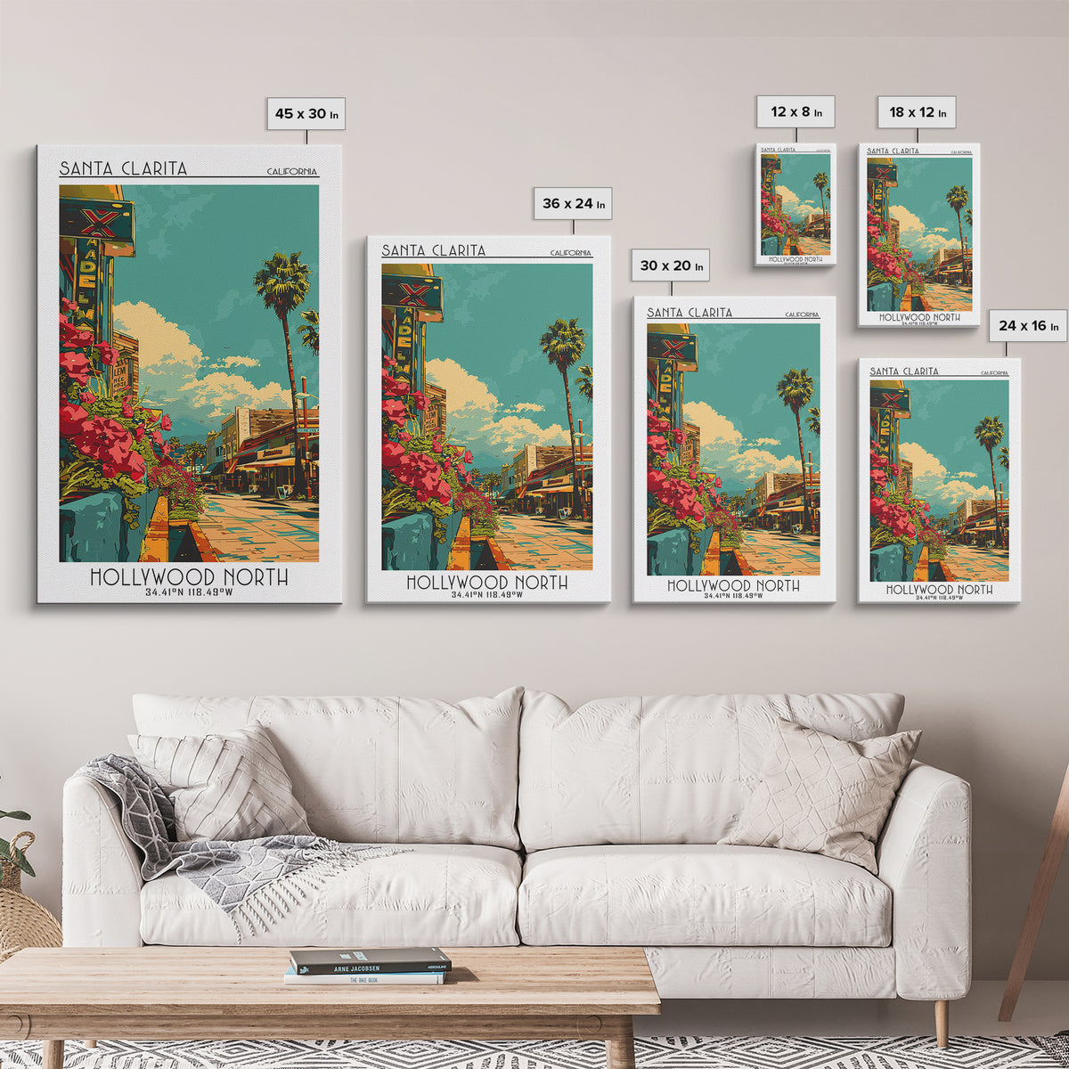 Santa Clarita Travel Poster, Framed Canvas Print, City Travel Poster, Vintage City Poster, Vintage Poster, Wall Art, Wanderlust Gift