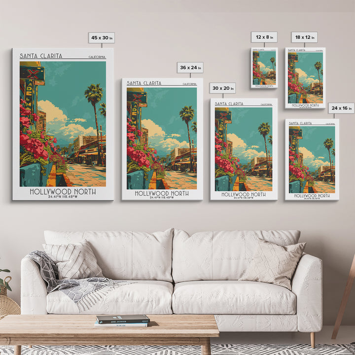 Santa Clarita Travel Poster, Framed Canvas Print, City Travel Poster, Vintage City Poster, Vintage Poster, Wall Art, Wanderlust Gift