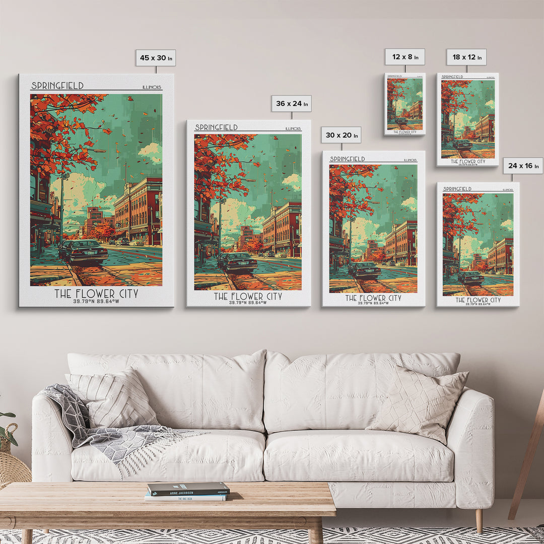 Springfield Travel Poster, Canvas Print, City Travel Poster, Vintage City Poster, Wanderlust Gift, Vintage Travel Art, Travel Prints