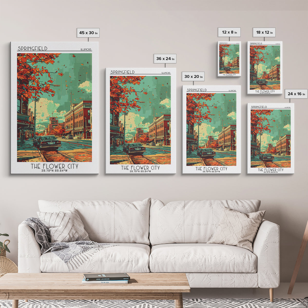 Springfield Travel Poster, Canvas Print, City Travel Poster, Vintage City Poster, Wanderlust Gift, Vintage Travel Art, Travel Prints