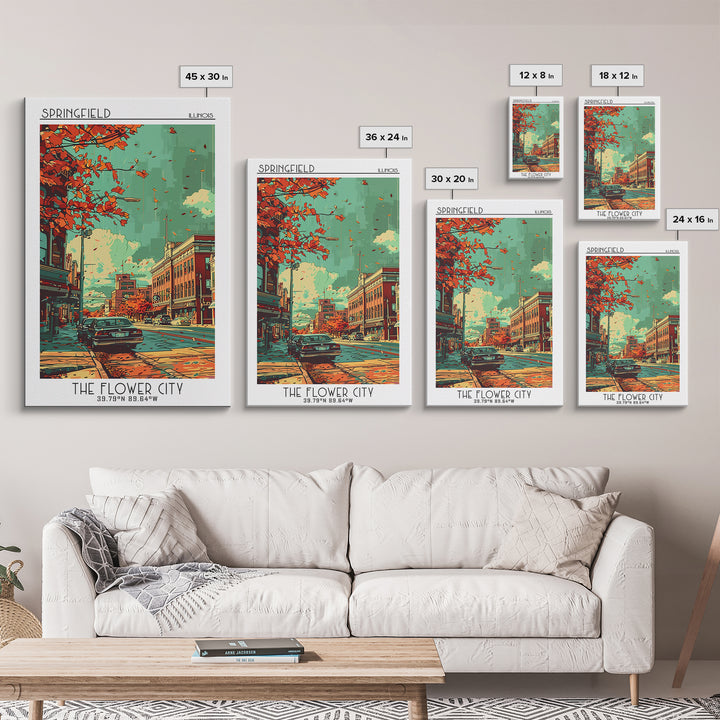 Springfield Travel Poster, Canvas Print, City Travel Poster, Vintage City Poster, Wanderlust Gift, Vintage Travel Art, Travel Prints