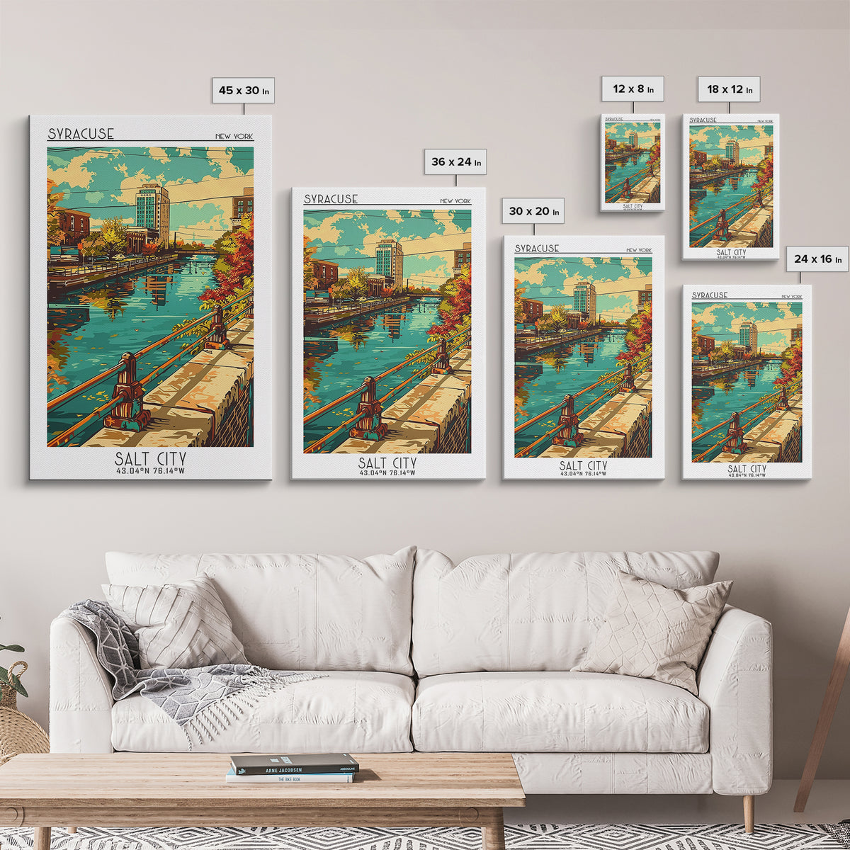 Syracuse Travel Poster, Framed Canvas Print, Travel Wall Art, City Wall Art, Travel Wall Decor, Travel Art Print, City Travel Poster