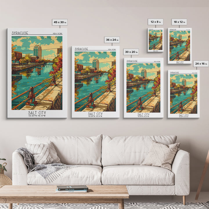 Syracuse Travel Poster, Framed Canvas Print, Travel Wall Art, City Wall Art, Travel Wall Decor, Travel Art Print, City Travel Poster